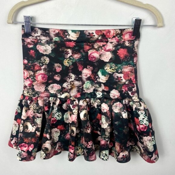 Nordstrom Re:Named Floral Print Flare Skirt Size Small Flirty Ruffle Hem Flounce - Picture 8 of 8